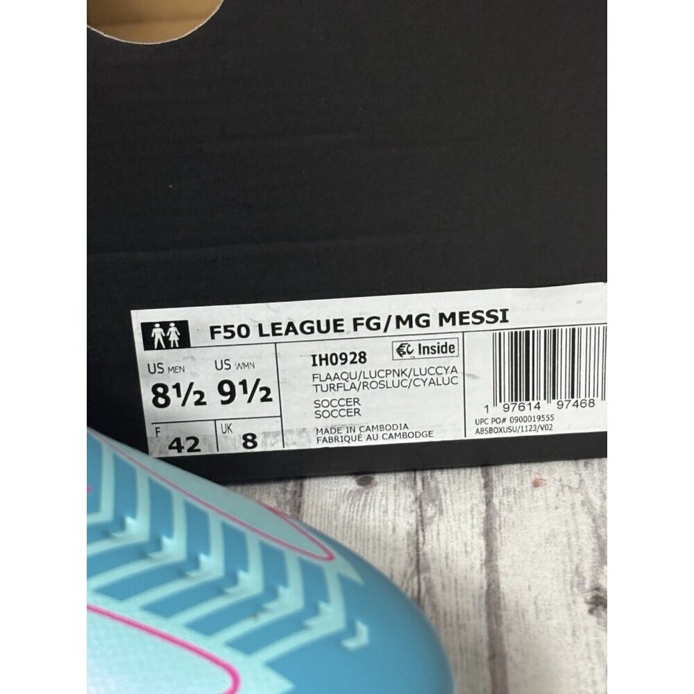 adidas F50 League Messi FG/MG Soccer Cleats Adult Aqua Pink 8.5m/9.5w NEW - Picture 5 of 10